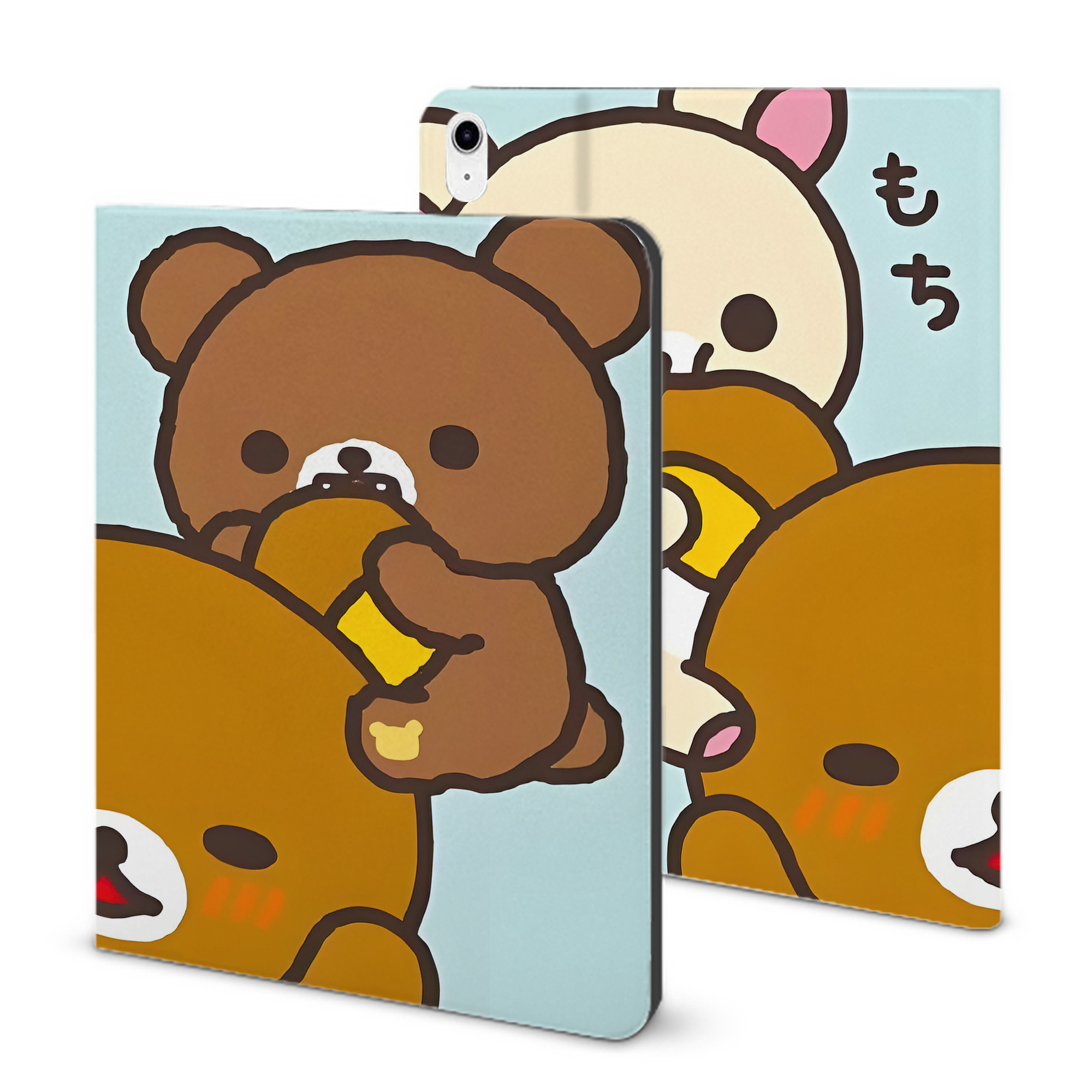 （画像用） リラックマ リラックマ キイロイトリ Rilakkuma Korilakkuma Kiiroitori IPad ケース ブック型 PUレザー TPU 耐衝撃 軽量 薄型 ペン収納なし 全面保護 IPad 各モデル対応